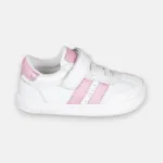 sapatilha crianca barefoot chetto branco rosa lateral