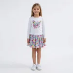 conjunto camisola borboleta bordada saia