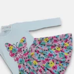 conjunto camisola borboleta bordada saia detalhes