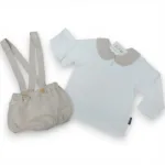 conjunto linho bege menino