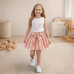 conjunto linho coral menina