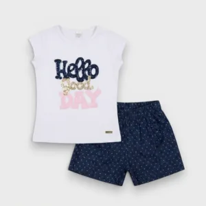conjunto crianca camisola calcao hello girl detalhe