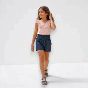 conjunto crianca camisola rosa calcao efeito ganga