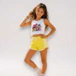 conjunto shirt calcao K POP amarelo