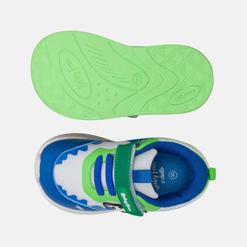 sapatilha futebol barefoot chetto 5 azul verde